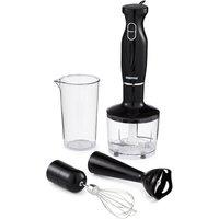 Geepas 4-in-1 Hand Blender 200W with Chopper Bowl & Whisk - Multifunction Kitchen Blender in Black