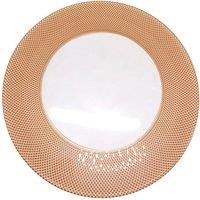 Neel Blue 33cm Charger Plates Checkered Design Glass Plates for Dinner Table Decoration in Rose Gold