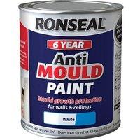 Ronseal 6 Year Anti Mould Paint White Silk 750Ml