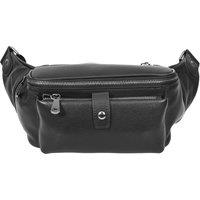 House of Leather Men's Real Leather Waist Bum Bag Slim Travel Money Pouch Pack Milan Black | Size: Medium