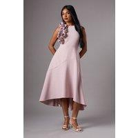 Coast Women's Petite 3D Corsage High Low Dress in Dusky Pink | Size: 4