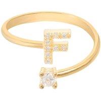 Latelita Women's Initial Ring Gold F in White
