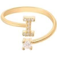 Latelita Women's Initial Ring Gold I in White
