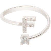 Latelita Women's Initial Ring Silver F in White