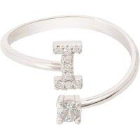 Latelita Women's Initial Ring Silver I in White