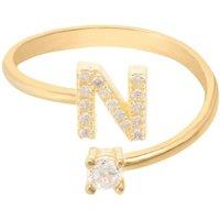 Latelita Women's Initial Ring Gold N in White