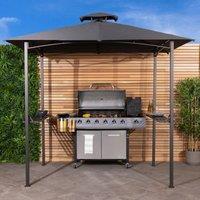 Charles Bentley 8 X 5Ft Steel Grill Gazebo Outdoor Tent Shelter in Grey