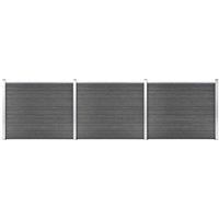 Fence Panel Set WPC 526x146 cm Black