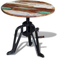 Berkfield Home Side Table Solid Reclaimed Wood Cast Iron 60x(42-63) cm