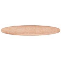 Berkfield Home Round Table Top &pound;60x1.5 cm Solid Wood Oak in Brown | Size: 60x1.5 cm