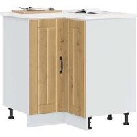 Berkfield Home Kitchen Corner Base Cabinet Lucca Artisan Oak Engineered Wood in Brown