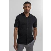 Steel & Jelly Men's Jersey Short Sleeve Shirt With Waffle Texture in Black | Size: Small