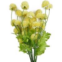 Pegdev Pack of 6 50cm Artificial Yellow Dahlia Pompom Stems for Dcor
