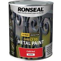 Ronseal Direct to Metal Paint Chilli Red Gloss 750ml