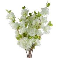 Pegdev Pack of 6 100cm Artificial White Blossom Stems for Display or Use