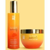 Give Me Cosmetics Body Spray & Body Butter Gift Set - Sunset Serenity in Orange