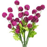 Pegdev Pack of 6 50cm Artificial Pink Dahlia Pompom Stems for Home Dcor