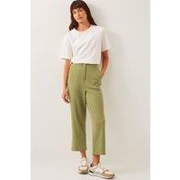 Monsoon Women's Adeline High-Waisted Suit Trousers Green | Size: 8