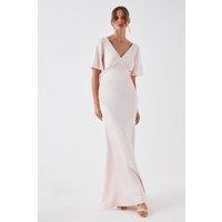 Coast Women's Tie Back Satin Back Crepe Bridesmaid Dress in Blush | Size: 12