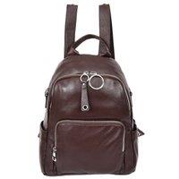 House of Leather Women's Womens Real Leather Fashion Backpack Casual Style Eliza Grey in Brown | Size: Medium