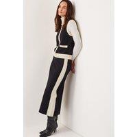 Narla Side Stripe Knit Midi Skirt Black