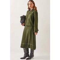 Monsoon Women's Katya Tie Waist Midi Skirt Green | Size: Small