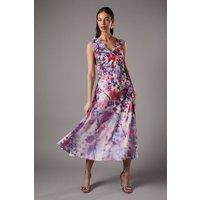 3d Flower Sleeveless Midi Dress