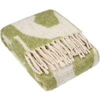 HOEM Meta Abstract Faux Mohair Knit Throw in Olive | Size: 130 cm x 180 cm
