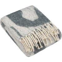HOEM Meta Abstract Faux Mohair Knit Throw in Dark Blue | Size: 130 cm x 180 cm