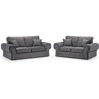 Furniture 786 Wilcot Lisbon Fabric 3+ 2 seater Sofa Set in Grey
