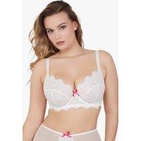 Playful Promises Women's Camille White Broderie Balconette Bra | Size: 36C