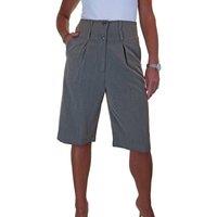 Paulo Due Women's Tailored Wide Leg Knee Shorts in Mid Grey | Size: 18