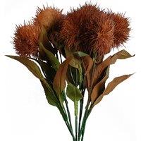 Pegdev Pack of 6 70cm Artificial Yellow Globe Thistle for Faux Dcor