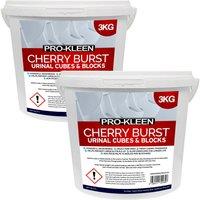 ProKleen Urinal Channel Slow Dissolving Blocks Cherry Fragrance 2 x 3KG in Blue