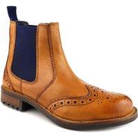 Frank James Men's Fulham Brogue Leather Chelsea Boots in Tan | Size: 7
