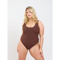 Oola Lingerie Women's Tummy Control Textured Hidden Underwired Swimsuit in Chocolate | Size: 42G
