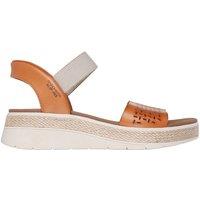 Skechers Women's BOBS SUN RAY Slip-Ins Sandal Luggage Duraleather in Brown | Size: 6