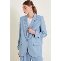 Monsoon Women's Sabrina Single-Breasted Blazer in Blue | Size: Large