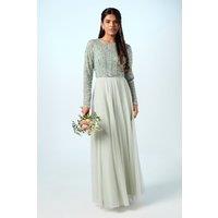 Petite Mixed Gem Tulle Skirt Bridesmaid Dress