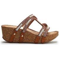 b.soleful Women's 'Sorrel' Alcantara Sandals in Camel | Size: 4