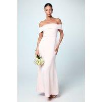 Coast Women's Satin Bardot Maxi Bridesmaid Dress in Blush | Size: 12