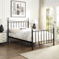 OAT Home Hampstead Traditional Style Metal Bed Frame in Black | Size: Small Double