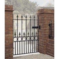 Burbage Iron Craft Balmoral Premium Range Spear Top Single Gate, Fits Gap W914 x H1168 mm in Black