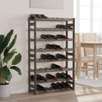 Berkfield Home Wine Rack for 56 Bottles Grey Solid Wood Pine