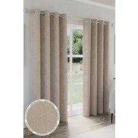 Enhanced Living 'Austin' Natural 100% Blackout, Thermal, Linen Look Pair of Eyelet Curtains | Size: 229 cm width x 229 cm drop