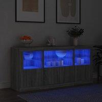 Berkfield Home Sideboard with LED Lights Grey Sonoma 142.5x37x67 cm