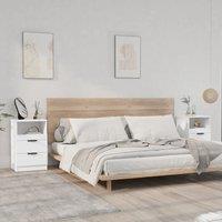 Berkfield Home Bedside Cabinets 2 pcs White Engineered Wood