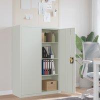 Berkfield Home Office Cabinet 90x40x140cm Steel Grey | Size: 90 x 40 x 140 cm