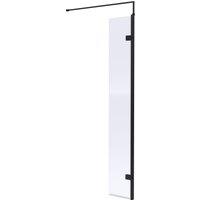 Balterley 8mm Hinged Return Screen & Support Bar: 300mm x 1850mm, Black