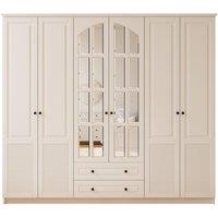 Elise Xl 6 Door 2 Drawer Mirrored White Wardrobe